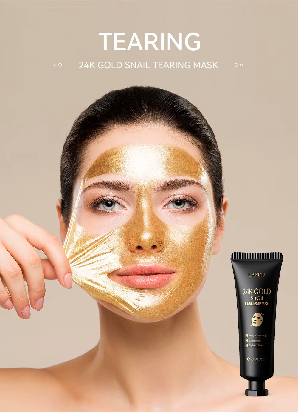 Laikou 24K Gold Snail Active Collagen Facial Peeling Mask