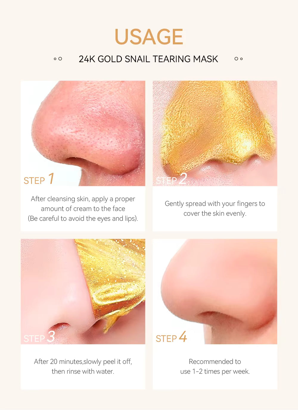 Laikou 24K Gold Snail Active Collagen Facial Peeling Mask