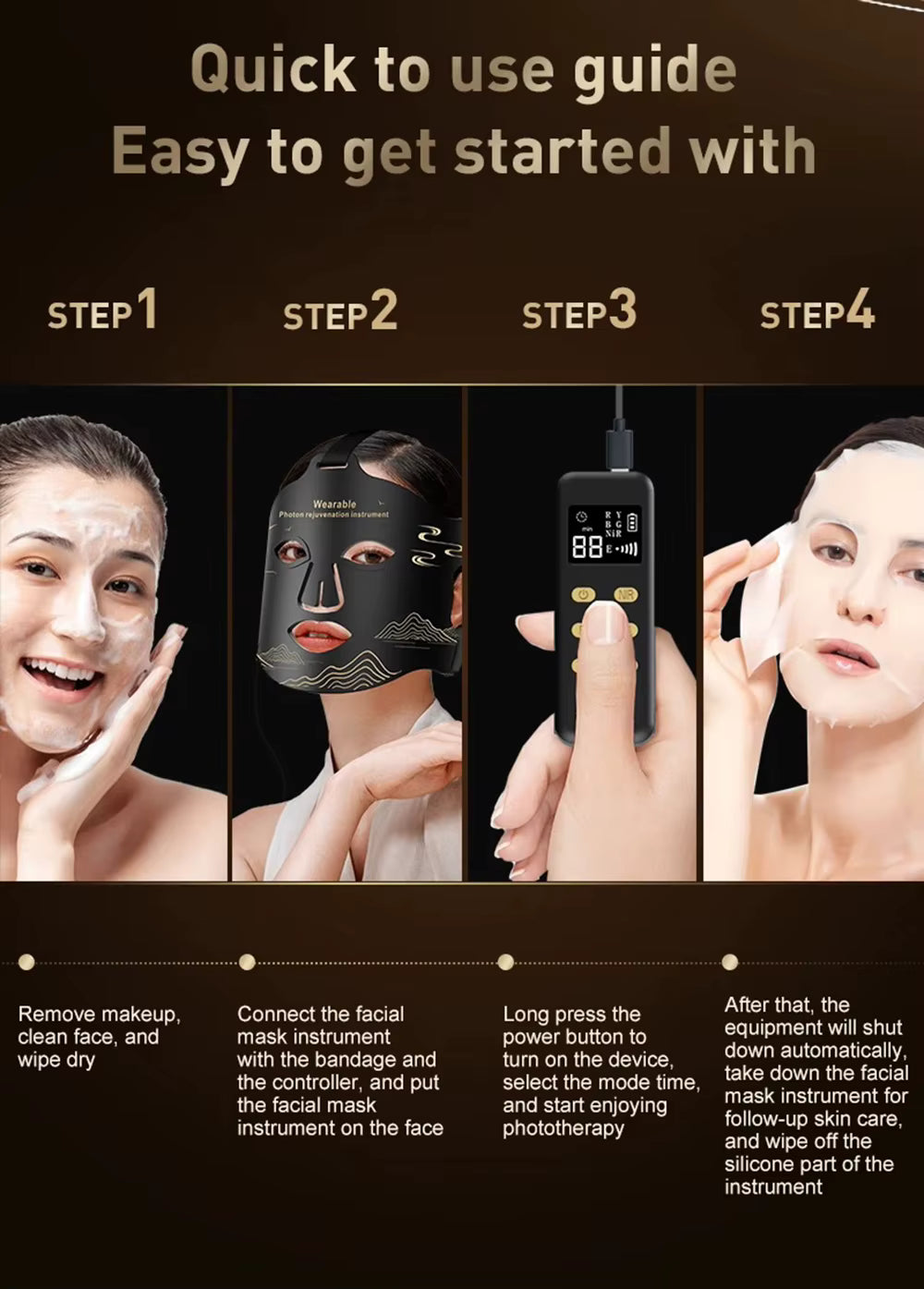 Vilnason 4 In 1 Silicone Anti Aging Advanced Photon Mask