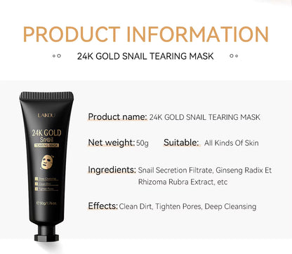 Laikou 24K Gold Snail Active Collagen Facial Peeling Mask